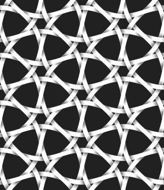 Yinelenebilir arka plan beyaz vintage altıgen desen kafes. İç içe grupları renk örneği. Modern tarzda hacimsel seamless modeli.