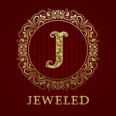 Mücevherli boutique için altın logo şablonu. Vektör monogram.