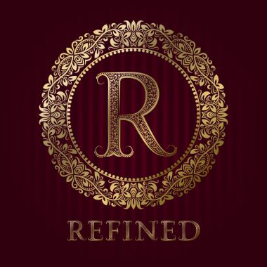 Rafine butik için altın logo şablonu. Vektör monogramı.