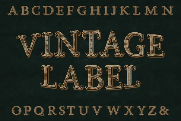 Шрифт винтажной этикетки. Изолированный английский алфавит . — стоковый вектор
