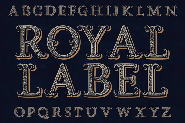 Шрифт королівської мітки. Ізольований англійський алфавіт . — стоковий вектор