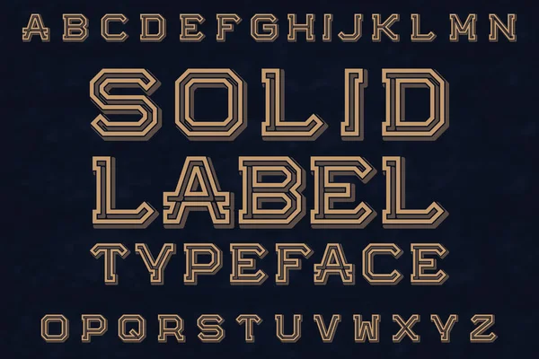 Solid Label Typeface fuente. Alfabeto inglés aislado . — Vector de stock