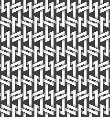 Soyut tekrarlanabilir Model arka plan beyaz bükülmüş bantları siyah konturlar ile şeritler. İç içe zikzak gruplarından renk örneği. Vintage tarzı seamless modeli.