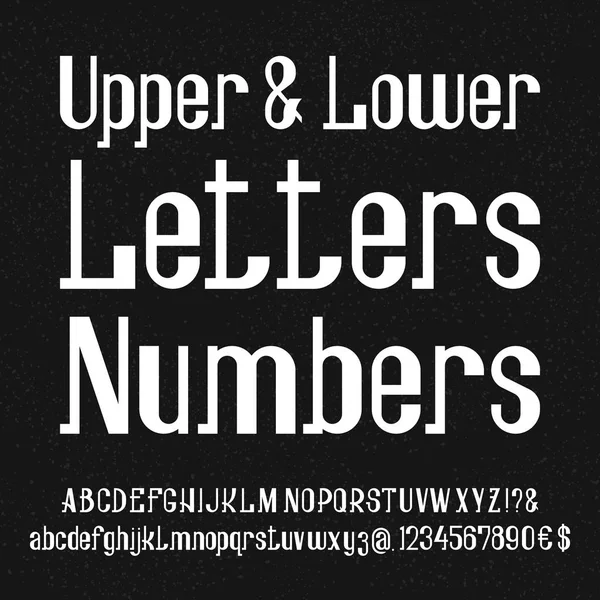흰색 소문자와 대문자 문자, 숫자의 멋진 폰트입니다. 격리 된 영어 알파벳. — 스톡 벡터