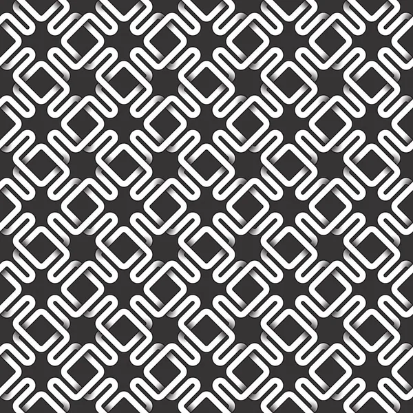 고리로 연결 되었다는 줄무늬의 흑백 완벽 한 패턴입니다. 추상 반복 배경. — 스톡 벡터