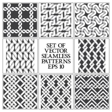 Tek renkli Dikişsiz desen seti. Yinelenebilir arka renk örnekleri.