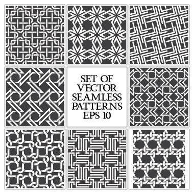 Tek renkli Dikişsiz desen seti. Yinelenebilir arka renk örnekleri.