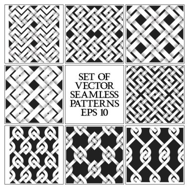 Tek renkli Dikişsiz desen seti. Yinelenebilir arka renk örnekleri.