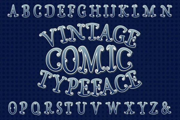 Vintage Comic Typeface. Alfabeto inglese isolato . — Vettoriale Stock