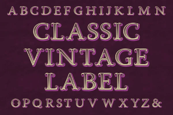 Классический винтажный шрифт. Изолированный английский алфавит . — стоковый вектор