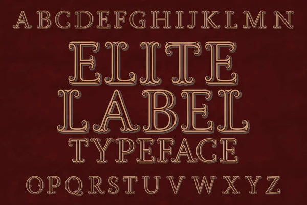 Елітний тип етикетки. Ізольований англійський алфавіт . — стоковий вектор