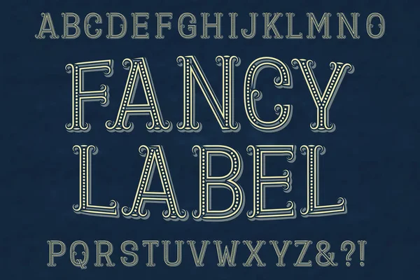 Fuente Fancy label. Alfabeto inglés aislado . — Vector de stock