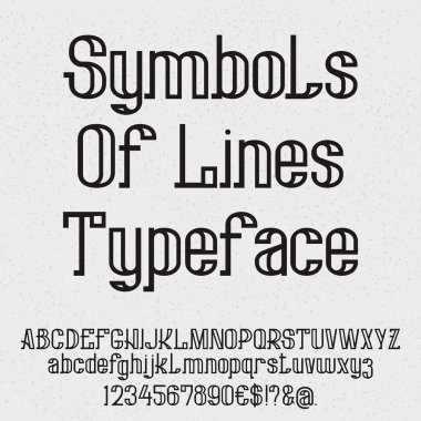 Satır yazı sembolleri. İzole siyah büyük ve küçük harfler, sayılar.