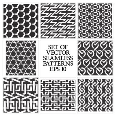 Tek renkli Dikişsiz desen seti. Yinelenebilir arka renk örnekleri.