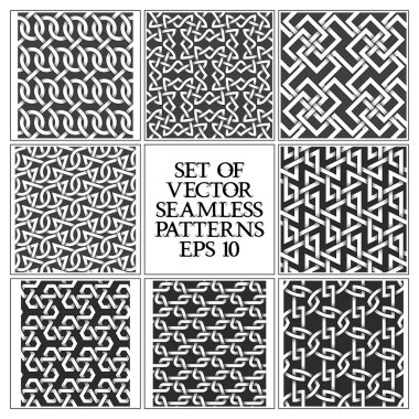 Tek renkli Dikişsiz desen seti. Yinelenebilir arka renk örnekleri.