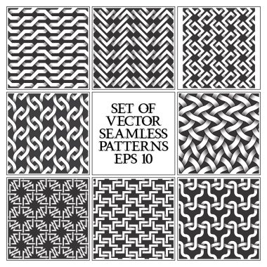 Tek renkli Dikişsiz desen seti. Yinelenebilir arka renk örnekleri.