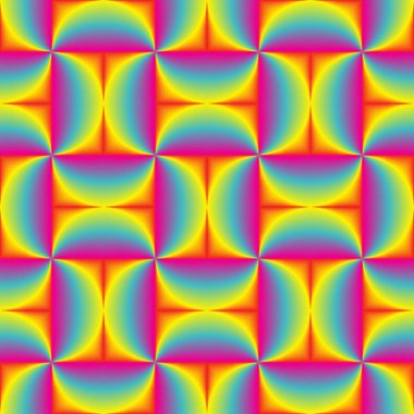 Gökkuşağı renkli harmanlanmış geometrik seamless modeli.