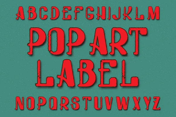 Tipo Pop Art Label. Fonte retro. Alfabeto inglês isolado . — Vetor de Stock