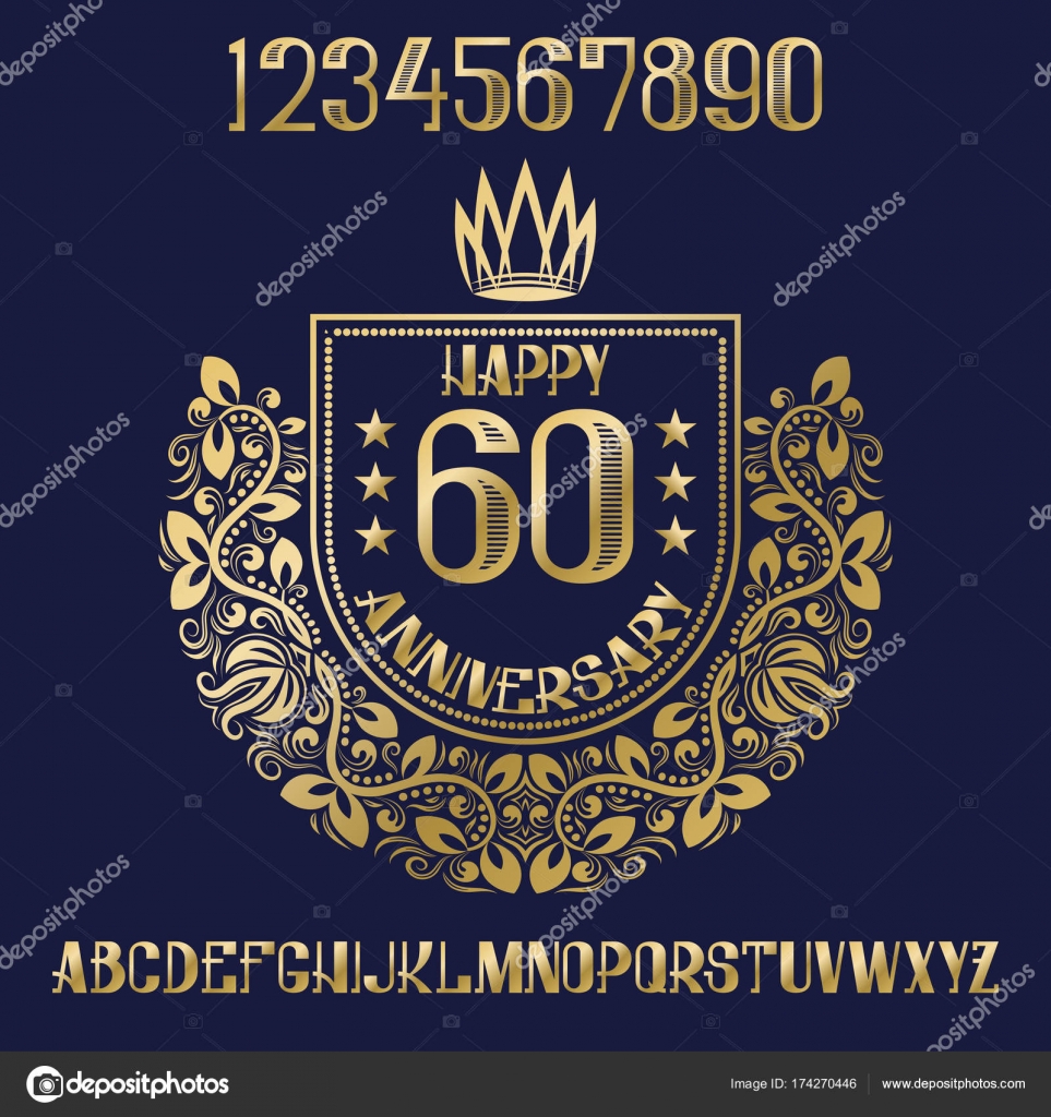 happy anniversary sign kit golden patterned numbers alphabet and happy anniversary sign