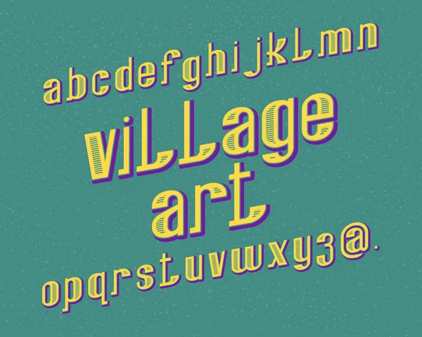 Byn konst typsnitt. Retro teckensnitt. Isolerade engelska alfabetet. — Stock vektor
