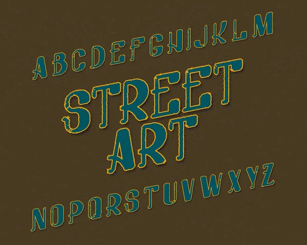 Шрифт Street Art. Городской шрифт. Изолированный английский алфавит . — стоковый вектор