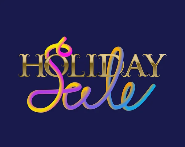 Holiday Sale golden and fluid colors lettering for store banner design. — Stock Vector