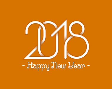 Happy New Year metin tebrik kartı tasarımı için 2018 sayılarla pleksus.