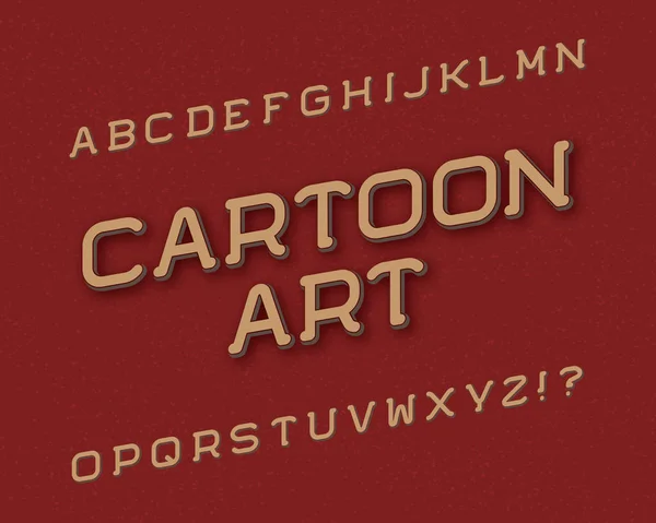 Cartoon Art carattere tipografico. Caratteri retrò. Alfabeto inglese isolato . — Vettoriale Stock