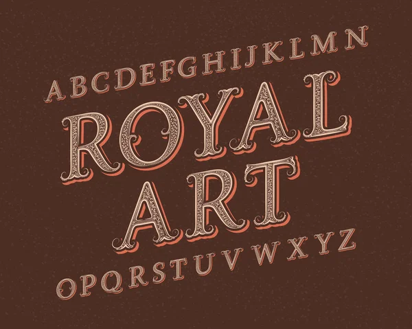 Royal Art typsnitt. Vintage teckensnitt. Isolerade engelska alfabetet. — Gratis stockfoto