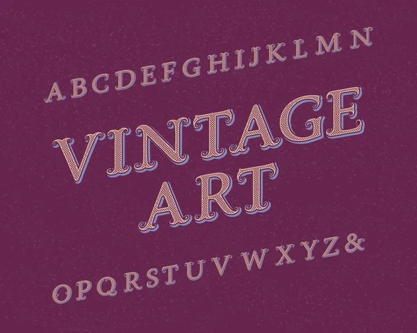 Vintage Art typeface. Vintage font. Isolated english alphabet. — Stock Vector