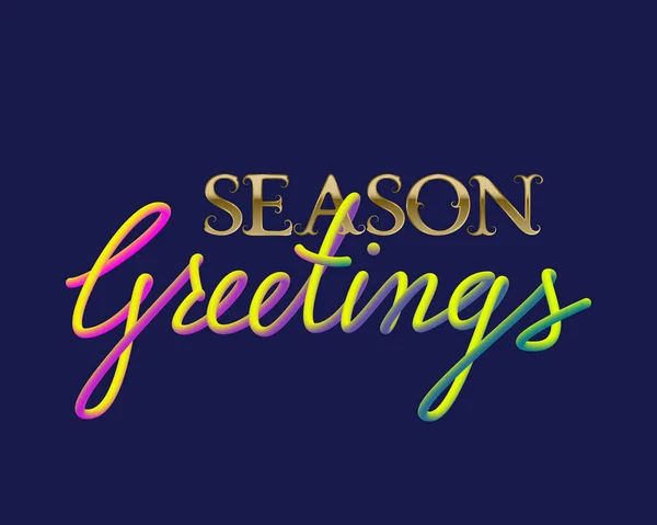 Season Greetings golden and fluid colors lettering for greeting card design. — Stock Vector