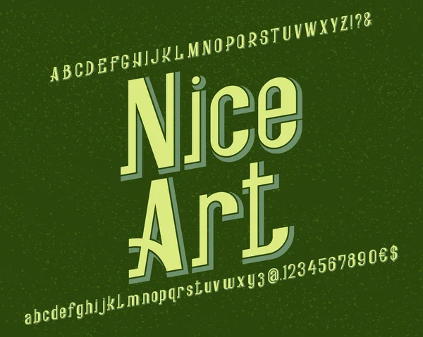 Nice Art typeface. Retro font. Isolated english alphabet. — Stock Vector