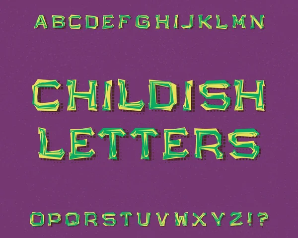 Kinderachtig brieven lettertype. Cartoon lettertype. Geïsoleerde Engelse alphab — Stockvector