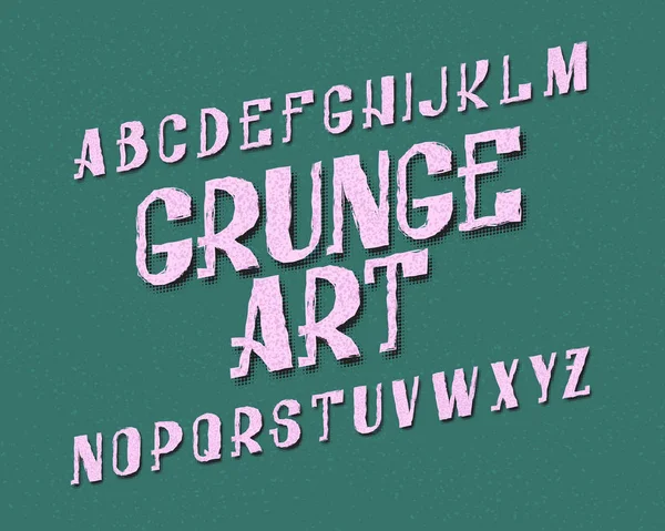 Grunge Art typeface. Urban font. Isolated english alphabet. — Stock Vector