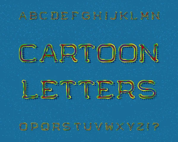 Cartoon letters caratteri tipografici. Caratteri artistici. Alfabeto inglese isolato . — Vettoriale Stock