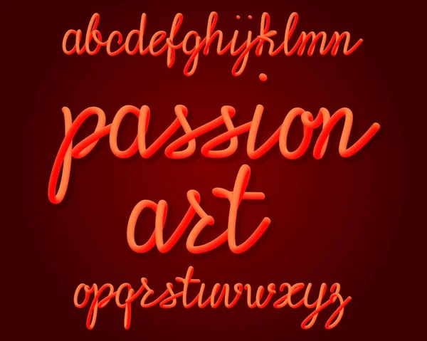 Шрифт Passion Art. Градиентный светящийся шрифт. Изолированный английский алфавит . — стоковый вектор