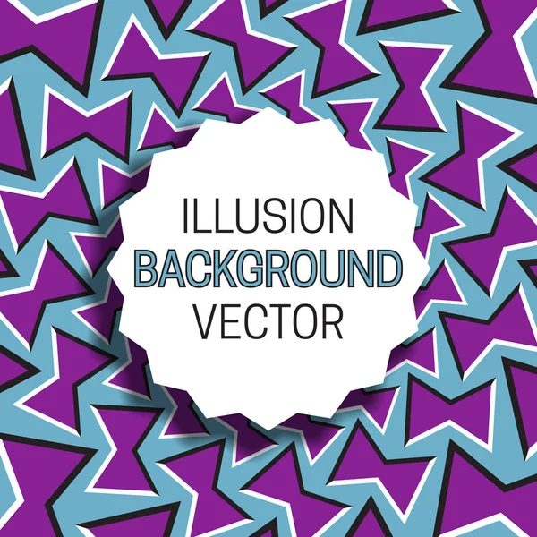 Jagged round frame with shadow on illusion background of moving bows pattern. — Stock Vector