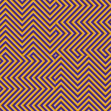 Optik hareket yanılsama seamless modeli. Turuncu mor çizgili hareketli süsleme.