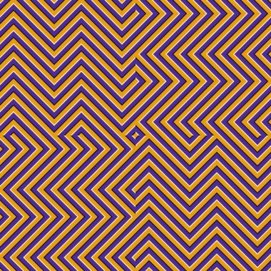 Optical motion illusion seamless pattern. Orange purple striped moving ornament. clipart