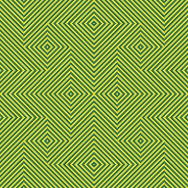 Optik hareket yanılsama seamless modeli. Sarı yeşil şeritli hareketli süsleme.