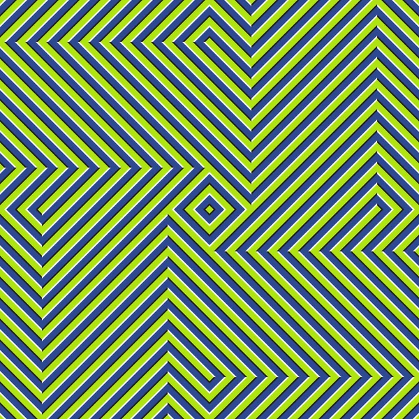 Optik hareket yanılsama seamless modeli. Mavi yeşil şeritli hareketli süsleme.