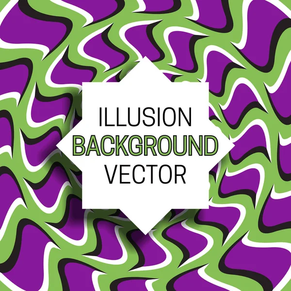 Marco de ocho puntas con sombra sobre fondo de ilusión de patrón en movimiento . — Vector de stock