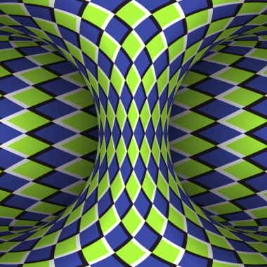 Damalı hyperboloid hareket. Vektör Göz yanılsaması çizim.