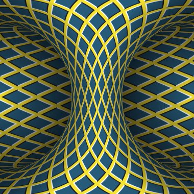 Damalı hyperboloid hareket. Vektör Göz yanılsaması çizim.