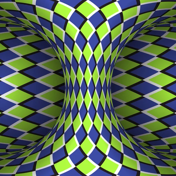 Déplacement hyperboloïde à carreaux. Illustration d'illusion optique vectorielle . — Image vectorielle