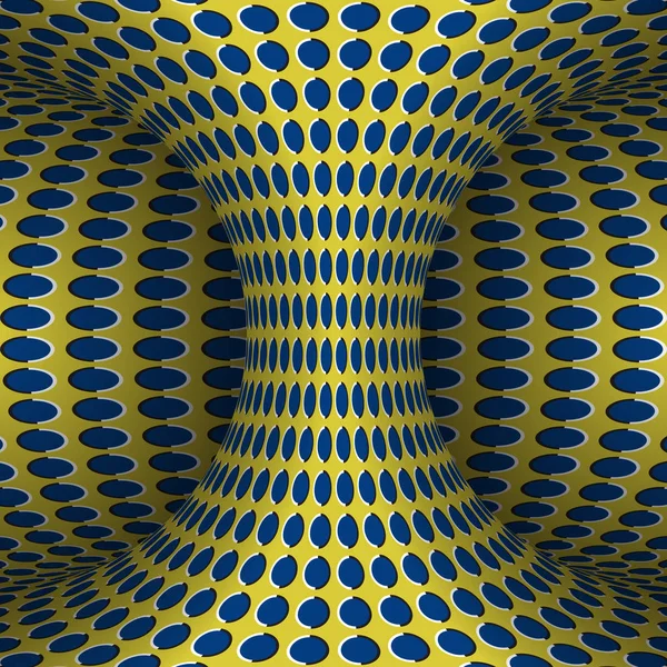 Rörliga prickar hyperboloid. Optisk illusion vektorillustration. — Stock vektor