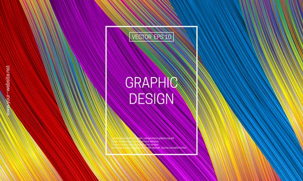 Sfondo geometrico olografico. Composizione colorata a strisce. Modello vettoriale per la progettazione di coperture o imballaggi . — Vettoriale Stock