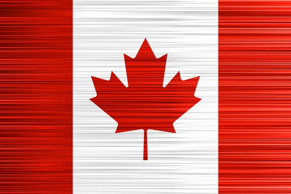 Vector concept of Canadian Flag. Red white and Maple Leaf background with specific effect of uneven stripes. — Stock Vector