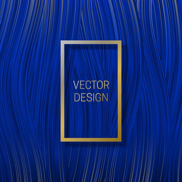 Rechteckiger Rahmen auf gesättigtem blauem Hintergrund. trendiges Verpackungsdesign oder Einband-Vorlage. — Stockvektor