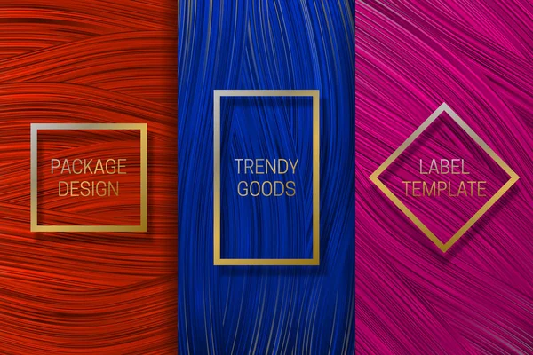 Design di packaging di lusso. Set di modelli di etichette colorate per prodotti alla moda . — Vettoriale Stock